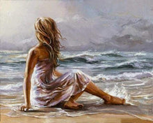 Load image into Gallery viewer, paint by numbers | Girl on the Beach | advanced landscapes romance | FiguredArt