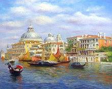Load image into Gallery viewer, paint by numbers | Gondolier in Venice | advanced cities landscapes ships and boats | FiguredArt