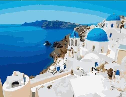 paint by numbers | Greece Seaview | easy landscapes | FiguredArt