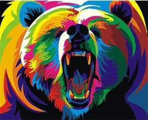 paint by numbers | Grizzly Bear Pop Art | animals bears easy new arrivals Pop Art | FiguredArt