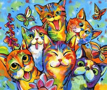 Load image into Gallery viewer, paint by numbers | Happy cats | advanced animals cats | FiguredArt