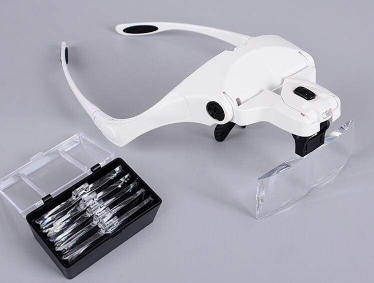painting goggles Headband Magnifier Glass Magnifying Glasses with Lamp for Paint by Num – Figured'Art