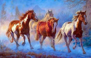 paint by numbers | Herd of Horses running | animals horses intermediate | FiguredArt
