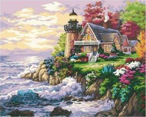 paint by numbers | House near the Lighthouse | advanced landscapes | FiguredArt