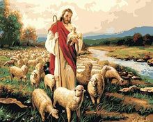 Load image into Gallery viewer, paint by numbers | Jesus Christ and his flock | intermediate religion | FiguredArt