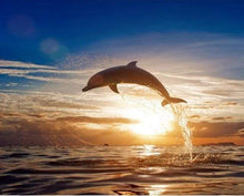 Load image into Gallery viewer, paint by numbers | Jumping Dolphin | advanced animals dolphins landscapes | FiguredArt