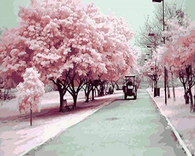 paint by numbers | Kyoto Spring Cherry | cities intermediate landscapes romance | FiguredArt