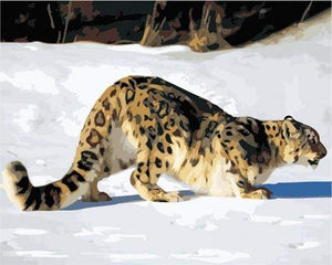 paint by numbers | Leopard in the Snow | animals easy leopards | FiguredArt