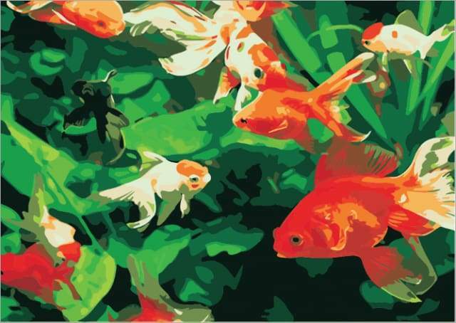 paint by numbers | Life with Goldfish | animals easy fish | FiguredArt