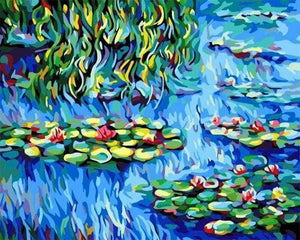 paint by numbers | Lilies in the water | intermediate landscapes | FiguredArt