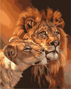 paint by numbers | Lion and Lioness Couple | animals easy lions | FiguredArt