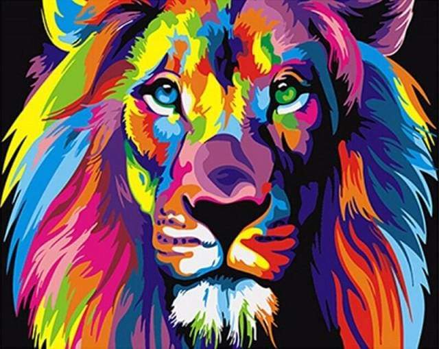 paint by numbers | Lion Pop Art | animals beginners easy lions Pop Art | FiguredArt