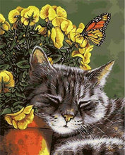 Load image into Gallery viewer, paint by numbers | Little Cat and Butterfly | animals cats easy | FiguredArt