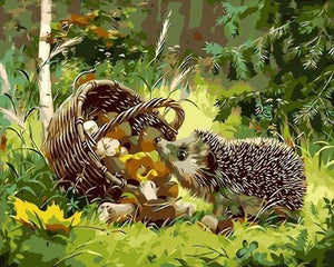 paint by numbers | Little Hedgehog | animals hedgehogs intermediate | FiguredArt