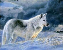 Load image into Gallery viewer, paint by numbers | Lone Wolf in the Snow | advanced animals wolves | FiguredArt