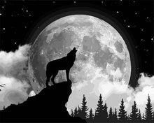 Load image into Gallery viewer, paint by numbers | Lonesome Howl | animals intermediate landscapes wolves | FiguredArt