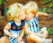Load image into Gallery viewer, paint by numbers | Loving Kids | advanced portrait | FiguredArt