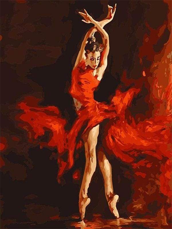 Paint by numbers - Magical Red Dancer – Figured'Art