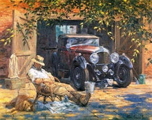 Load image into Gallery viewer, paint by numbers | Man sitting near his car | advanced landscapes | FiguredArt