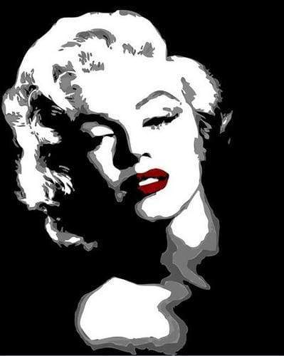 paint by numbers | Monroe Black And White | easy portrait | FiguredArt