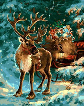 Load image into Gallery viewer, paint by numbers | Moose Christmas | animals christmas deer intermediate | FiguredArt