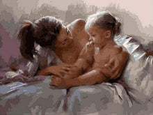 Load image into Gallery viewer, paint by numbers | Mother and Child Happiness | flowers intermediate | FiguredArt