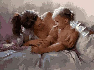 paint by numbers | Mother and Child Happiness | flowers intermediate | FiguredArt