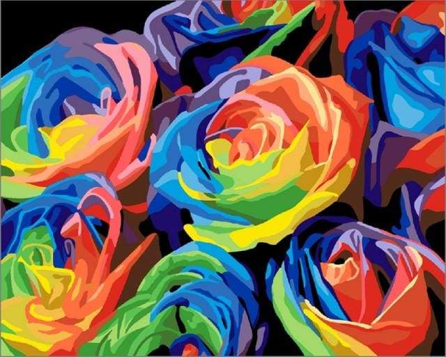 paint by numbers | Multicolor Roses | easy flowers Pop Art | FiguredArt