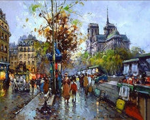 Load image into Gallery viewer, paint by numbers | Notre Dame de Paris and the Booksellers | advanced cities | FiguredArt