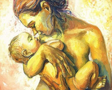 Load image into Gallery viewer, paint by numbers | Nude Mother and Child | intermediate nude romance | FiguredArt