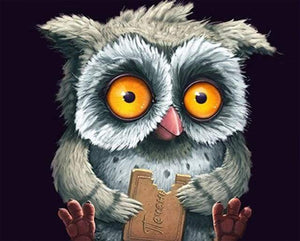 paint by numbers | Owl with a cookie | animals intermediate owls | FiguredArt