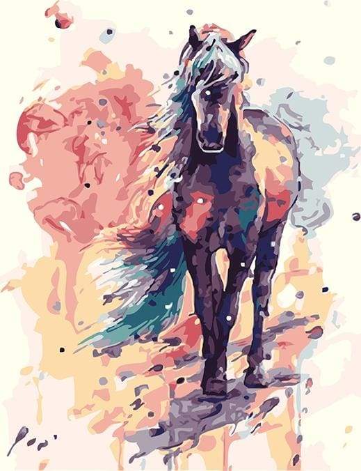 Horses Paint by Number Kit, Animals Painting by Numbers Set With