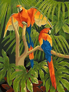 Poster con cornice - Colorato collage - Parrot In The Jungle