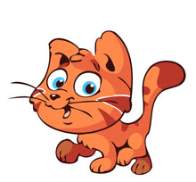 Load image into Gallery viewer, Paint by numbers | Children Painting kit Orange Cat with blue eyes | kids easy | Figured'Art