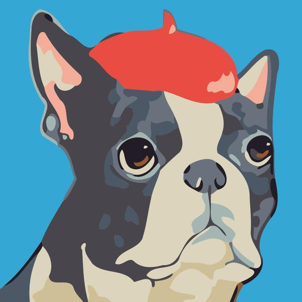 Paint by numbers | Children Painting kit Dog with Red Hat | kids easy | Figured'Art