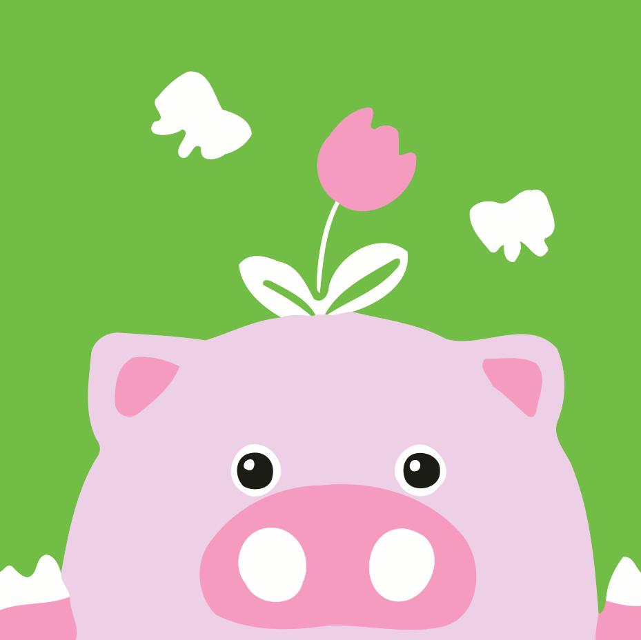 Paint by numbers | Children Painting kit Pig and flower | kids easy | Figured'Art