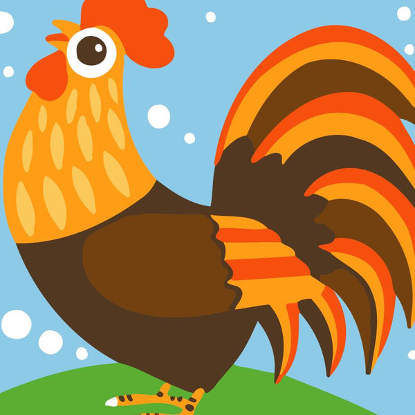 Paint by numbers | Children Painting kit Roaster | kids easy | Figured'Art