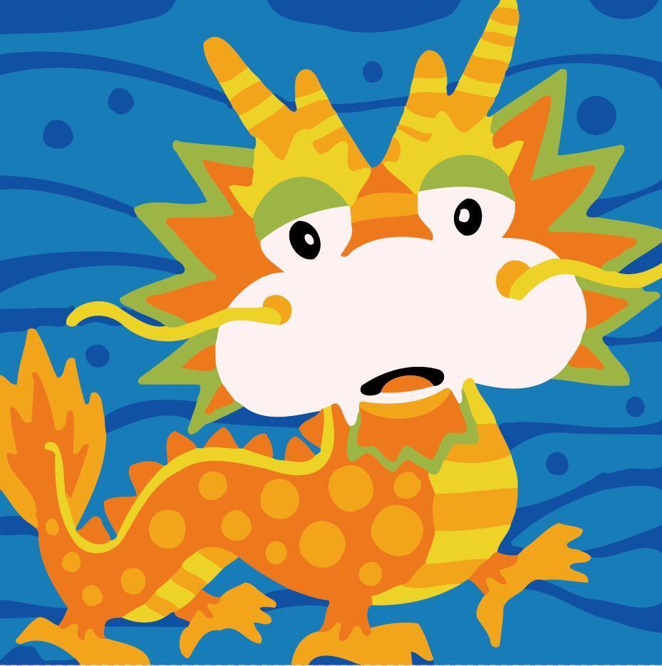 Paint by numbers | Children Painting kit Dragon | kids easy | Figured'Art