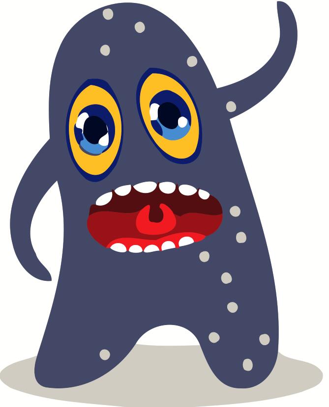 Paint by numbers | Children Painting kit Gray Monster | kids easy | Figured'Art