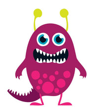 Load image into Gallery viewer, Paint by numbers | Children Painting kit Purple Monster with Yellow Antennas | kids easy | Figured'Art