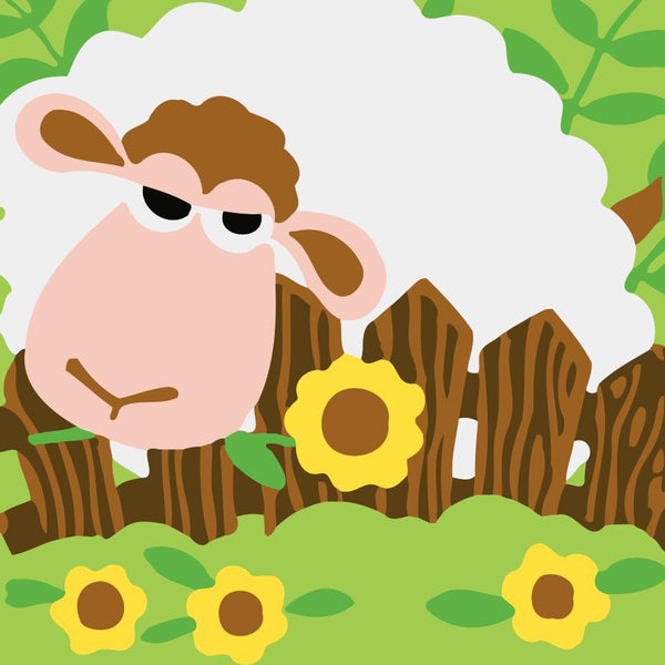 Paint by numbers | Children Painting kit Sheep and Sunflowers | kids easy | Figured'Art