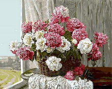 Load image into Gallery viewer, paint by numbers | Pink &amp; White Peonies | advanced flowers | FiguredArt