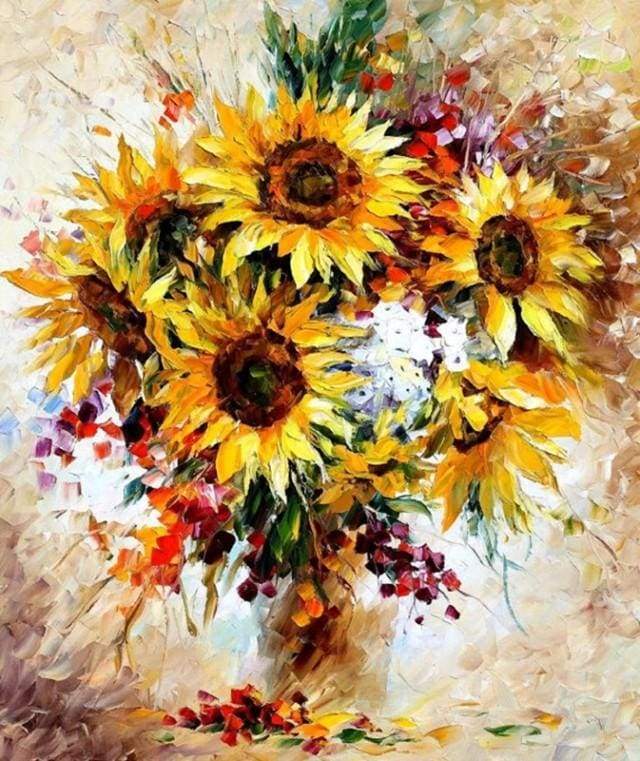 paint by numbers | Pretty Sunflowers | flowers intermediate | FiguredArt