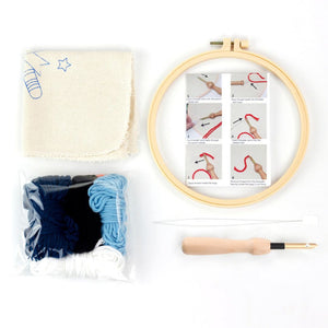 Punch Needle Kit - Blue Whale over the Moon