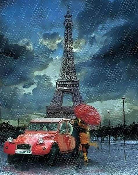 paint by numbers | Rain and Romanticism Eiffel Tower | advanced cities | FiguredArt