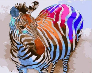 paint by numbers | Rainbow Zebra | animals easy zebras | FiguredArt