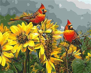 Colors of Praise # FF184 Red Birds Floral and Fruit