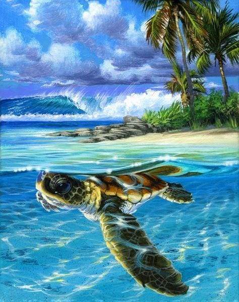 paint by numbers | Relaxing Turtle | advanced animals landscapes turtles | FiguredArt