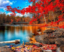 Load image into Gallery viewer, paint by numbers | River and Autumn Forest | advanced landscapes | FiguredArt
