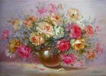 Load image into Gallery viewer, paint by numbers | Romantic flowers in a Vase | flowers intermediate | FiguredArt